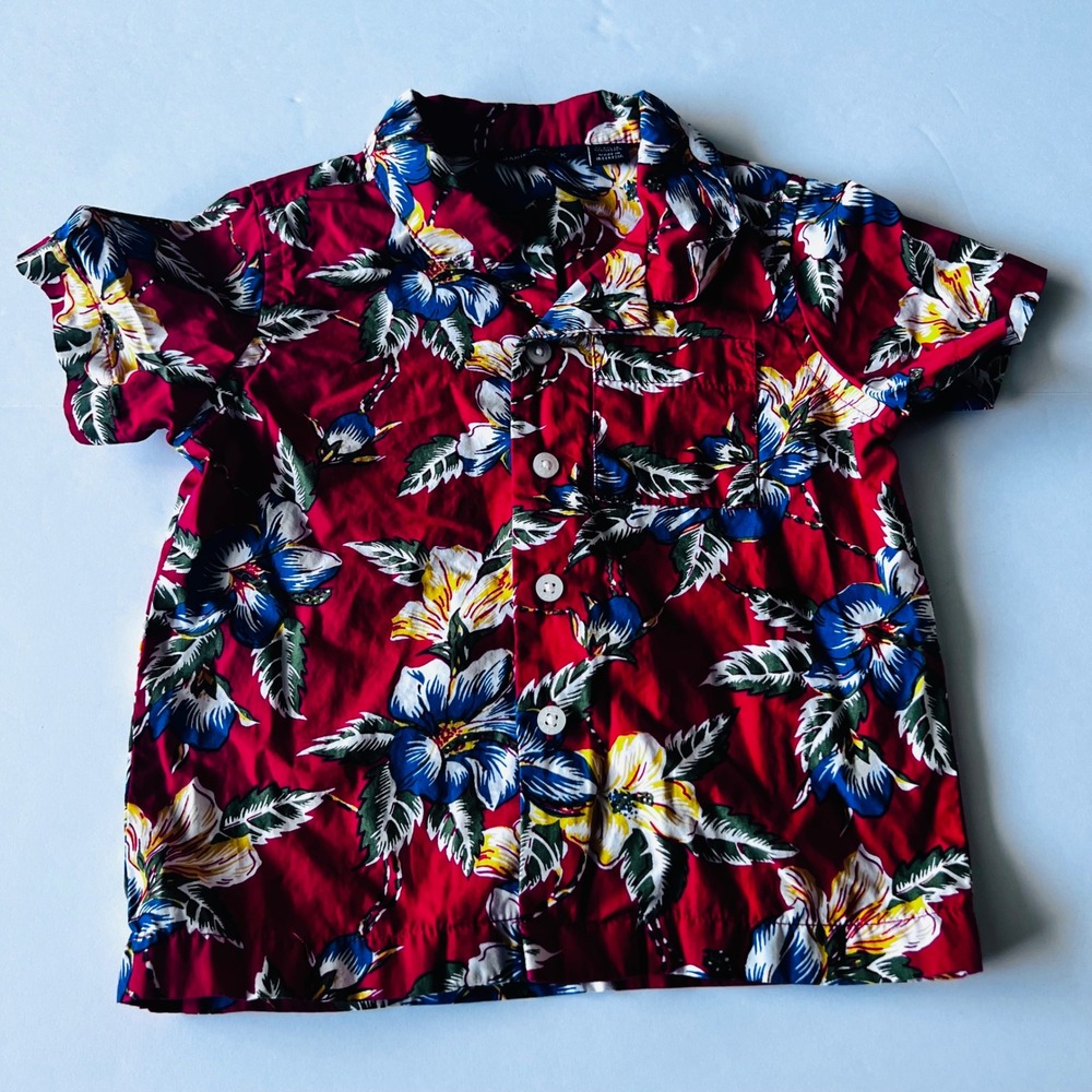 Janie and Jack Red Hawaiian Shirt 12–18 Months Tropical Baby Button Down